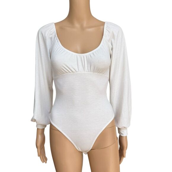 Altar’d State cotton blend ribbed white bodysuit size XS NWT - Picture 1 of 7